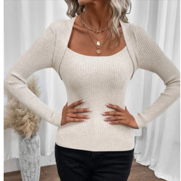 Cozy ribbed knit sweater top - Picture 6 of 6